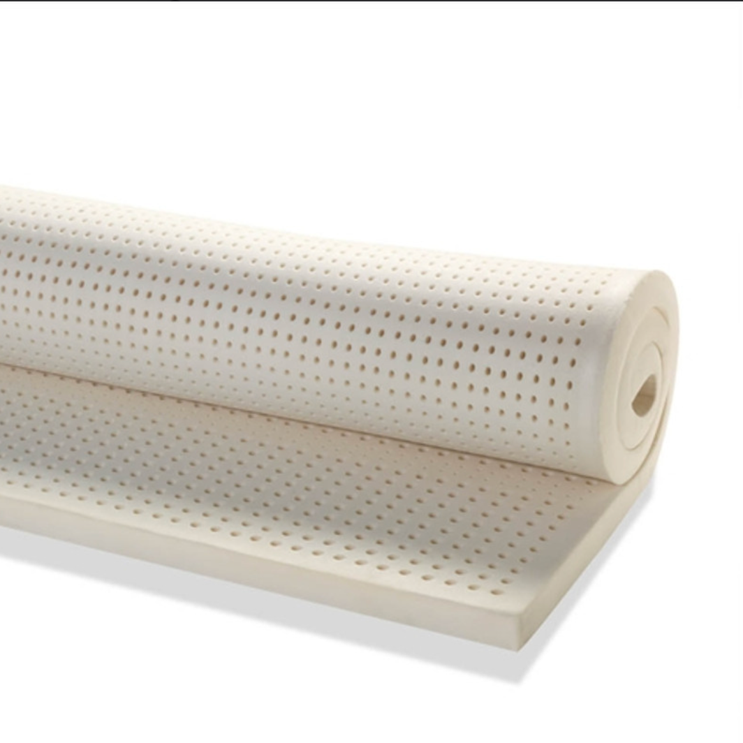 It is a 100% organic 3" latex mattress topper in Twin, TwinXL, Full, Queen, King, and Cal King.  These toppers have organic certifications and are nontoxic and healthy to sleep on, and dust mites can&