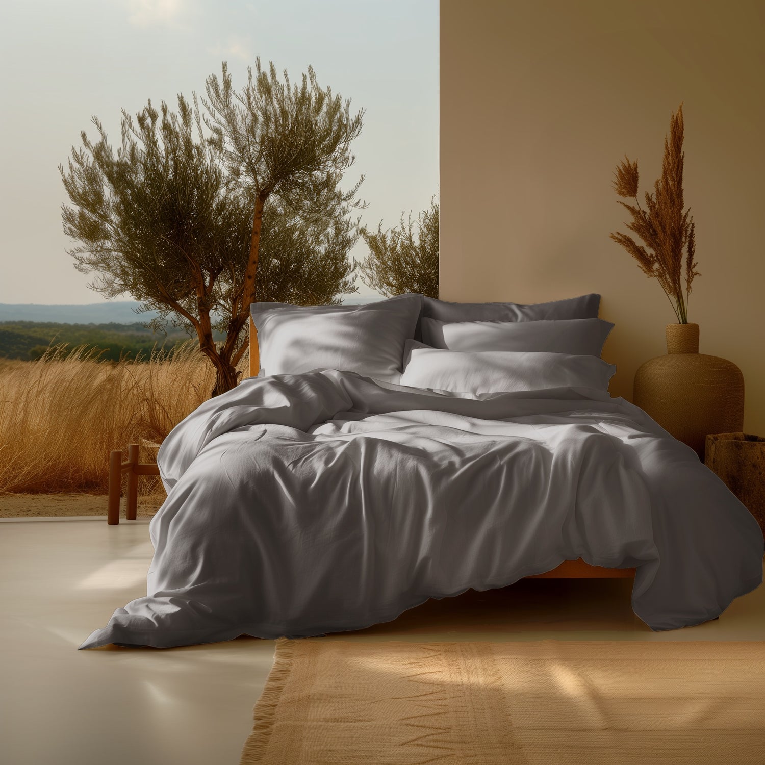 Duvet Covers- 100% Organic Cotton Sateen Duvet Cover Set