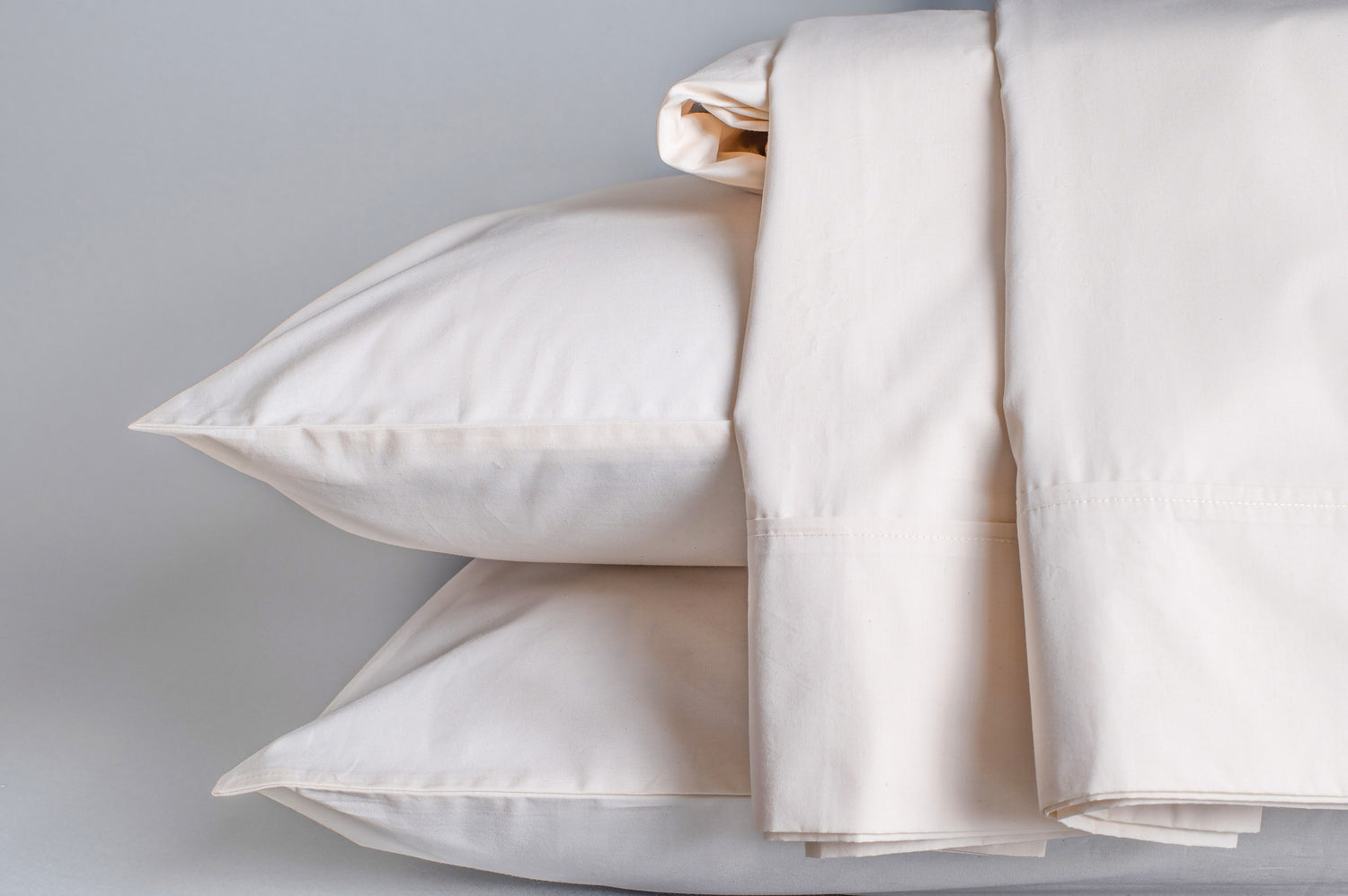 Organic Percale Sheet Set - 100% Organic Cotton 270 TC, up to 18"
