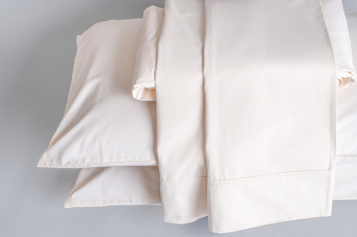Organic Percale Sheet Set - 100% Organic Cotton 270 TC, up to 18"