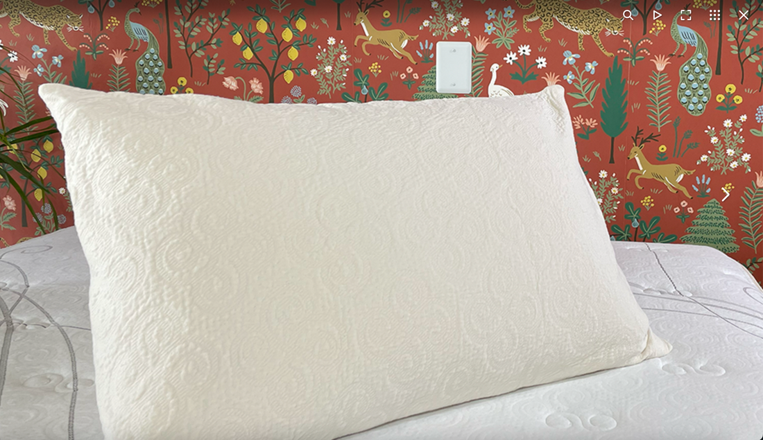 100% Organic Shredded Rubber Pillow -  Adjustable
Our shredded latex pillow is a versatile, comfortable option for side sleepers and back sleepers alike. The shredded latex fill conforms to your head and neck, providing excellent support and pressure relief. The organic cotton jersey knit cover is soft and breathable, and it helps to wick away moisture to keep you cool and comfortable all night long. 
 Sizes: Standard, Queen, King