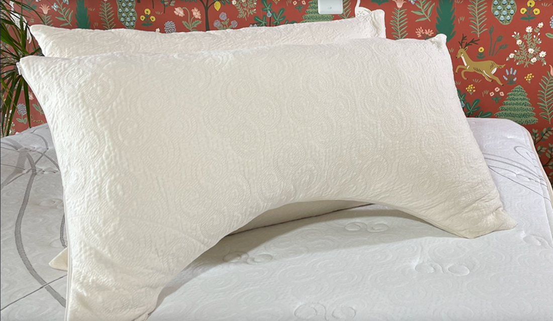 Shredded Latex Pillows for Side Sleepers
Our shredded latex pillow is a versatile, comfortable option for side sleepers and back sleepers alike. The shredded latex fill conforms to your head and neck, providing excellent support and pressure relief. The organic cotton jersey knit cover is soft and breathable, and it helps to wick away moisture to keep you cool and comfortable all night long.  
Sizes: Double, Queen, King