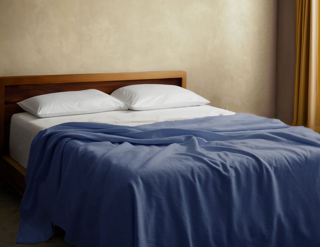 100% ORGANIC COTTON HONEYCOMB JACQUARD BLANKET